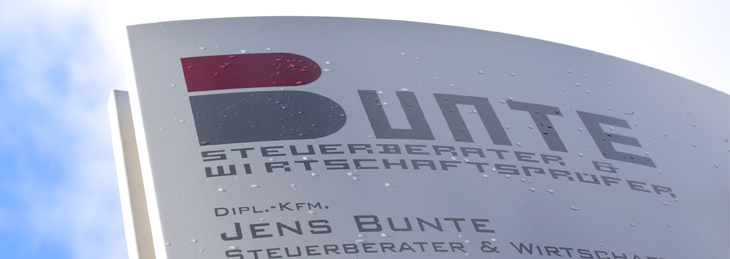 Kanzleischild Steuerbüro Bunte